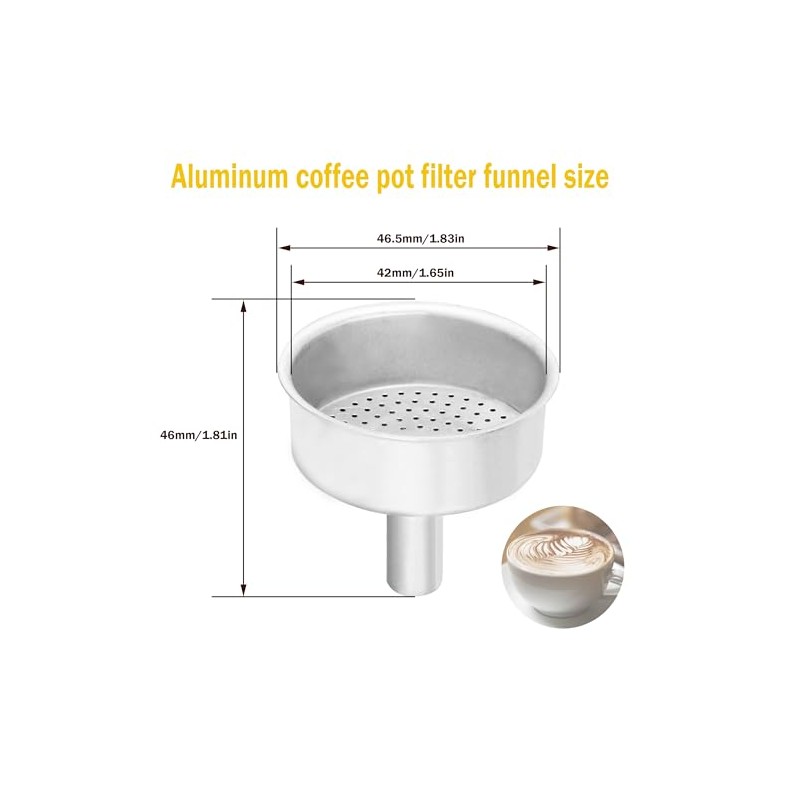 Moka Pot Funnel Replacement 1-Cup Fits for Mocha Coffee Maker,Coffee