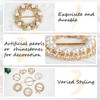 FHUIEWRY 8PCS Pearl Rhinestone Scarf Ring Clips, Glitter T-shirt Ties