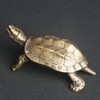 TEAMWILL 1PC Brass Vintage Turtle Figurine Statue Home Ornaments Animal