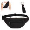 Leogony Fanny Pack for Women Men, Adjustable Black Bum Bag
