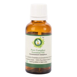 R V Essential Pure Camphor Essential Oil 15 ml (0.507 ounces) - Cinnamomum Camphora (100% Pure and Natural Steam Distillated) Pure Camphor Essential Oil