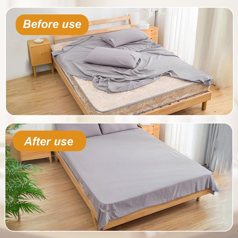 DGMI Pack of 4 Bed Sheet Holders with Closure Strips,