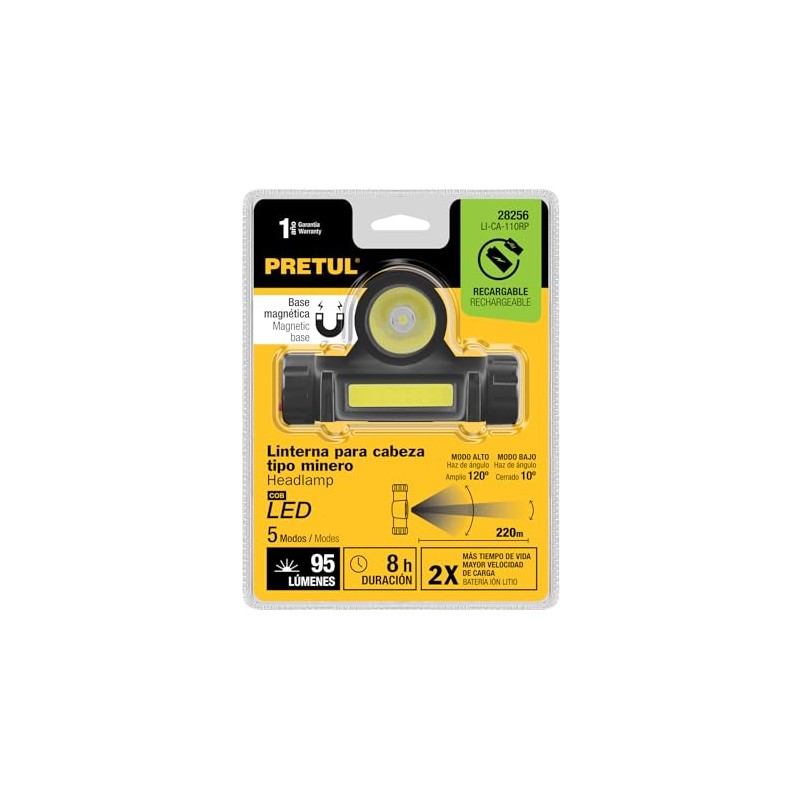Pretul LI-CA-110RP, Linterna de minero LED con imán 180 lúmenes