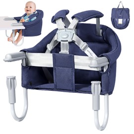 Orzbow Hook On High Chair, Portable High Chair for Babies 6-36 Months - Fits Tables 0.78 to 3.14inchs Thick, Collapsible Clip On Counter Chair with Carry Bag for Travel, Home and Restaurant, Blue