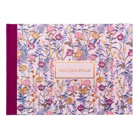 Pukka Pad, Bloom A4 Visitors Book – 96 Pages with 768 Entry Spaces – Includes Record Date, Name, Address, and Comment Fields – 120 GSM Paper – Cream