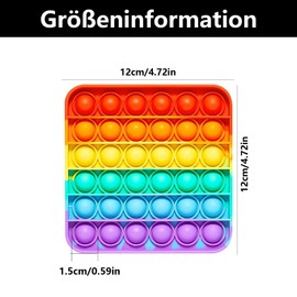 Pop It Toy, Pop It Baby, Pop Toy, Pop Toy Children, Anti-Stress Toy, Rainbow, for Autistic, Fidget People, Great Gift (Square)