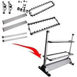 Pactrade Marine Fishing Rod Stand (24 Slots) - Fishing Pole Rack for Garage, Home, Cabin Floor | Cushioned, Lightweight, Easy-Access, Easy-Assembly | Great for Golf Clubs, Cue Sticks, and More