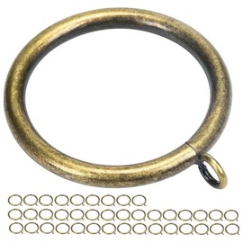 Thick Metal Curtain Rings,2.0-Inch Inner Diameter, 0.24-Inch Wire Diameter Fit up 1.7-inch Rods (Antique Brass-40Pcs)