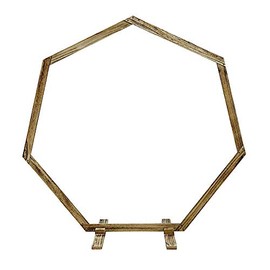BalsaCircle Backdrop Stand BalsaCircle 7 feet Natural Wood Backdrop Stand Wedding Arch Heptagon Shape Party Events Receptions Accessories Decorations Supplies