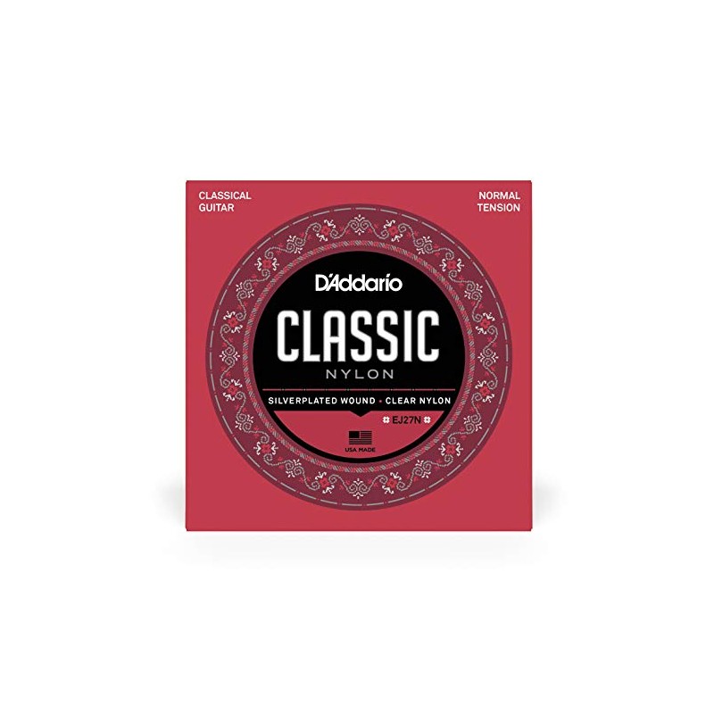 D'Addario Cuerdas de nylon para guitarra clásica Student, EJ27N, tensión