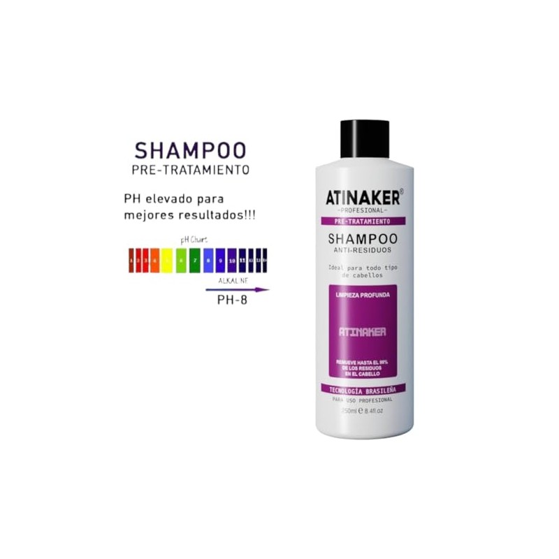Keratina Alisado Brasileño Japonés con Shampoo Anti-Residuos, Tratamiento Capilar Profesional