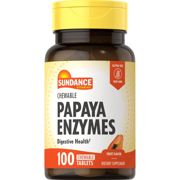 Sundance Chewable Papaya Enzyme - 100 Tablets, Pack of 2