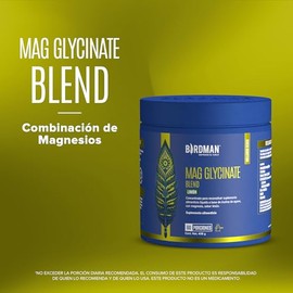 BIRDMAN Mag Glycinate Blend | Glicinato y Citrato de Magnesio en Polvo 400 mg | Apoya tu Alimentación Diaria | Fórmula Natural Sin Aditivos | Sin Azúc