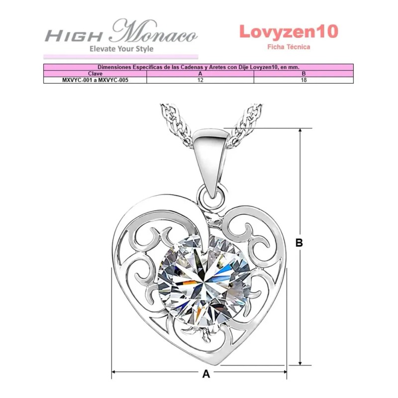 High Monaco - Joyeria Set De Cadenas Y Aretes, Mxvyc-005,