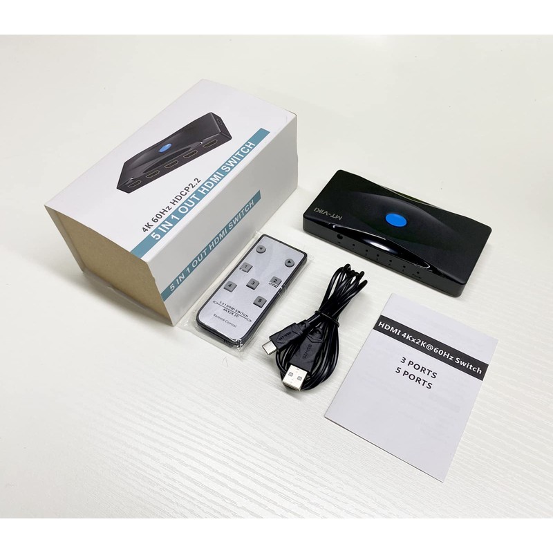 4K 60Hz HDMI Switch 5 Port, MT-VIKI 4K HDMI Switch