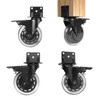 Hirate 3 inch L-Shaped Plate Casters Upgraded Version to Prevent