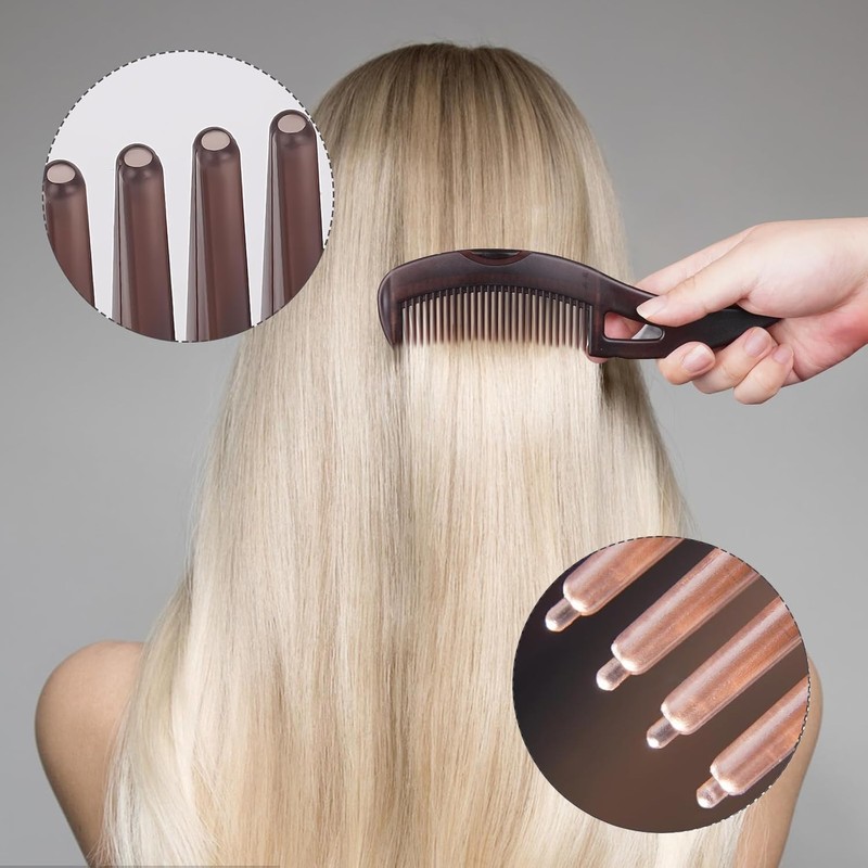 4-Piece Dandruff Comb Set, Stainless Steel Fine Tooth Lice Comb,