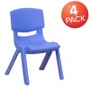 Flash Furniture Whitney 4 Pack Blue Plastic Stackable School Chair