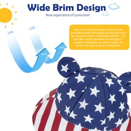 Zando Baby 4th of July Bucket Hat Newborn American Flag Sun Hat Toddler Red White and Blue Bucket Hats Patriotic USA Bucket Hat Baby Sun Hat 0-3 Months for Boys Girls American Flag 0-6 Months