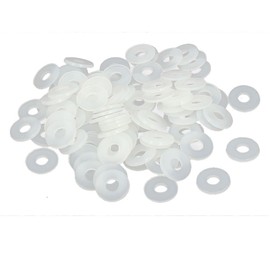 Sourcingmap M4 x 10mm x 1mm Nylon Flat Insulating Washers Gaskets Spacers Fastener for Faucet Pipe Water Hose White 100PCS