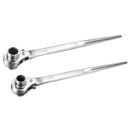 uxcell 19mm x 22mm 17mm x 19mm Hexagon Scaffold Podger Ratchet Spanner Set