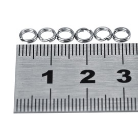 Alomejor 50pcs/100pcs Stainless Steel Fishing Tackle Bait Double Circle Split Ring Connector Split Ring Bait for Fishing Tackle Kit (B-5#)