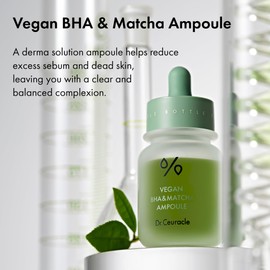 Dr.Ceuracle by leegeehaam Vegan BHA & Matcha Ampoule (30ml / 1.01 fl. oz.) - Gentle Exfoliating Facial Serum, Salicylic Acid for Pores and Sebum Treatment