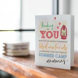 Cute Summer Camp Stationery, Kids Mail for Sleep Away Campers, News from Home, Encouragement & Support for Boys & Girls at Overnight Camp, Thinking of You & Miss You Greeting Card from Mom