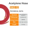 Goss HA3-12 Acetylene Hose, 12-Feet