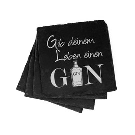 Slate Coasters Give Your Life a Gin – Set of 4 – 11 x 11 cm