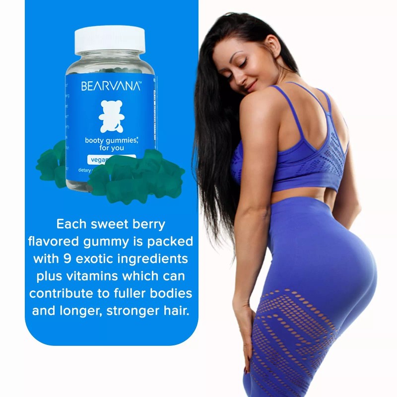 Bearvana Bum Support Gummies 60 Count Blue Berry Flavor Women