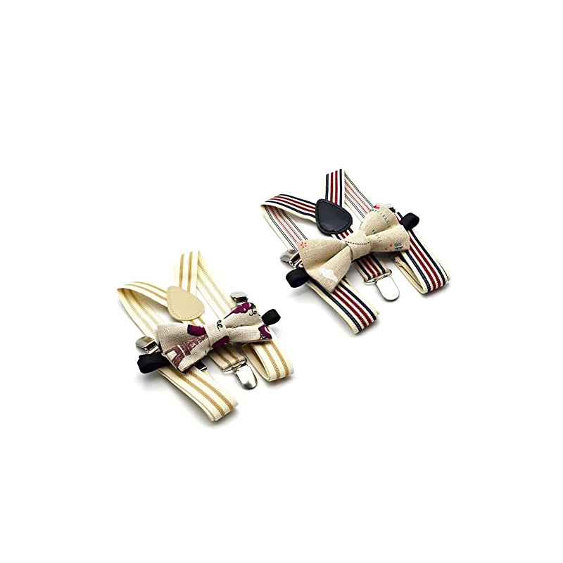 Anshili Pack of 2 Children's Braces with Bow Tie, 3