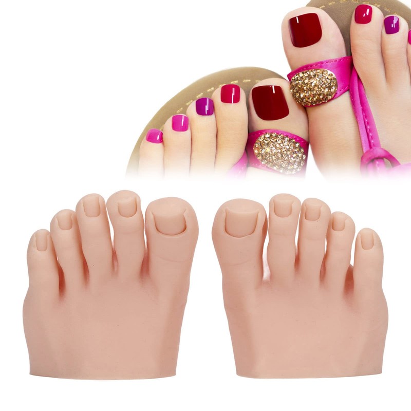 1 Pair Silicone Foot Model, Nail Art Training Display Fake