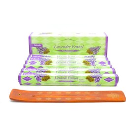 120 Räucherstäbchen Lavendel und Fenchel, dualer Duft, von Joss Sticks mit Aschenbecher
