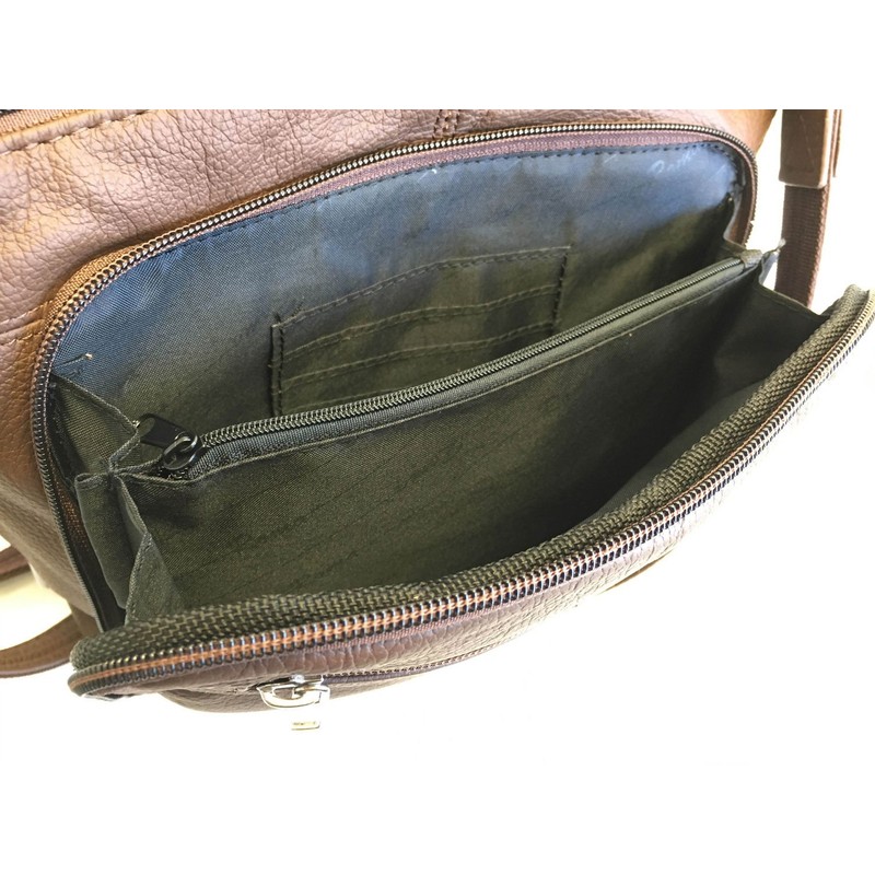 ROMA LEATHERS Stylish Leather Locking Concealment Crossbody Purse - CCW