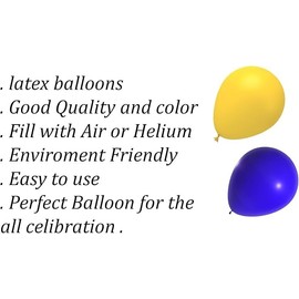 Blue and Yellow Balloons 25 Pack 10 Inch Royal Blue and Yellow Latex Balloons for Kids Boys Space Man Birthday Graduation Anniversary Party Decorations