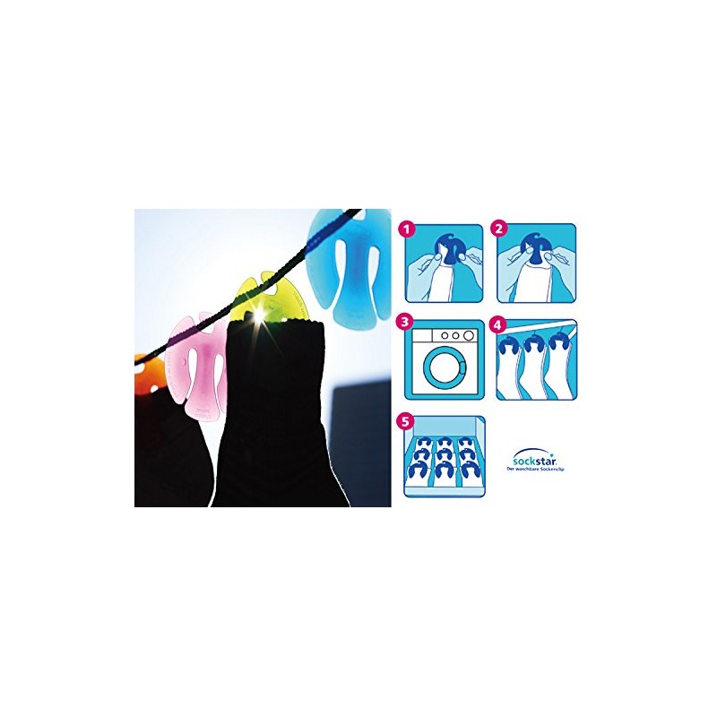 Outlook Design Italia VHA0100100 Sock Clips Set of 20 Multi-Coloured