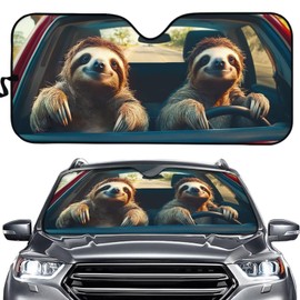 Oramclsy Sloth Driver Car Sunshade Windshield Sun Shade UV Ray Protector Sunshade Easy to Use Sun Shade Keeps Cool for Summer Easy to Install