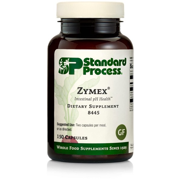 Standard Process Zymex Capsules - Whole Food Digestion and Digestive Health with Rice Bran, Spanish Moss, and Beet Root - 150 Capsules