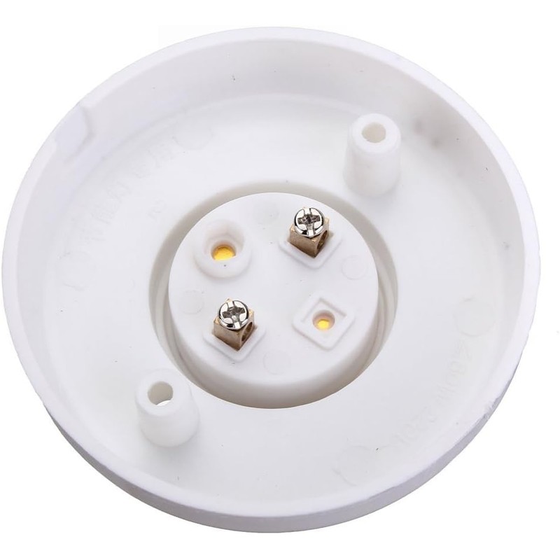 White E27 Round Plastic Base Screw Light Bulb Lamp Socket