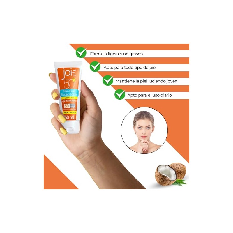Be Joie50 Bloqueador Solar Facial SPF50 Protección UVA UVB