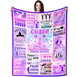 ZABAOBO Cheerleader Blanket Gifts for Girls Teens Kids,Cheer Stuff Cheers Throw Blankets,Cheerleading Coach Gift for Cheer Team 50"X40" INCH