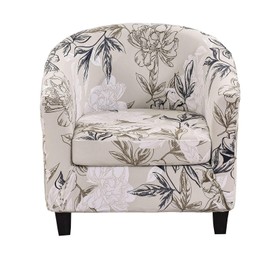 CRFATOP 2 Piece Club Chair Slipcover Stretch Barrel Chair Covers Printed Tub Chair Slipcovers Soft Armchair Sofa Cover Removable Couch Furniture Protector Arm Chair Cover for Living Room,D11