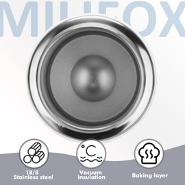 Milifox 12 oz Insulated Water Bottle, Double Wall Vacuum Insulated Stainless Steel Water Bottles - Wide Mouth Leakproof BPA Free Water Bottle with Chug Lid, 18 Hours Cold and 8 Hours Hot(White)