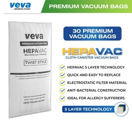 VEVA 30 Pack Premium HEPA Vacuum Bags Style G Cloth Bag compatible with Kirby Twist Micron Magic Type G, Ultimate G & Diamond; G3, G4, G5, G6, G7, Gsix Cleaners
