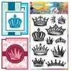 CHGCRAFT Realistic Crown Print Pattern Clear Stamps Transparent Embossing Silicone