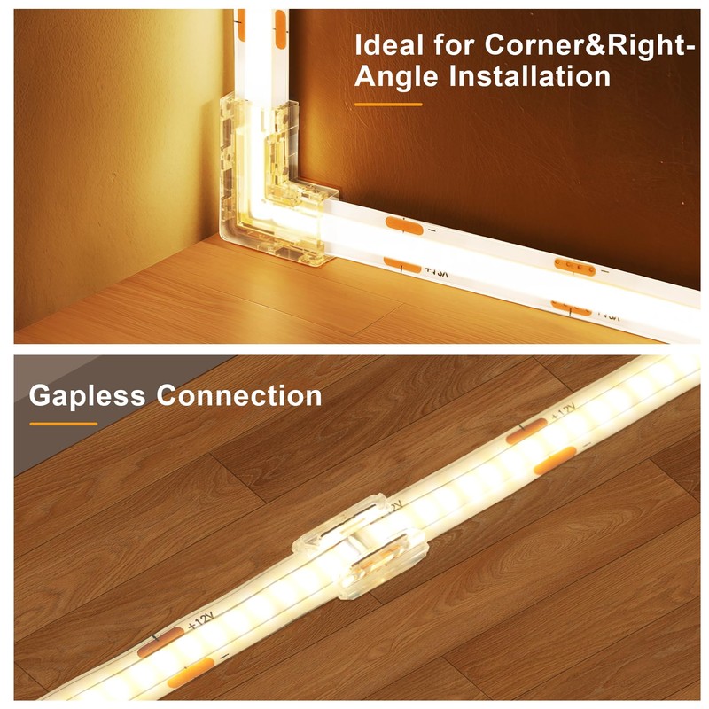 8mm 2 pin FCOB COB LED Strip Light Connector Kit,