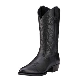 ARIAT BMVY9 Mens Heritage R Toe Western Boot Black Deertan 12
