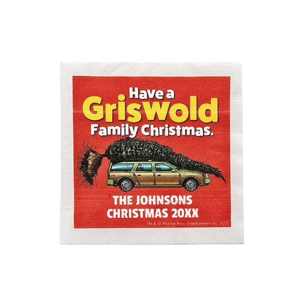 Fun Express Personalized National Lampoon’s Christmas Vacation Beverage Napkins, Bulk