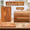 Roshtia 24 Pcs Acacia Wood Serving Tray Rectangular Wooden Serving